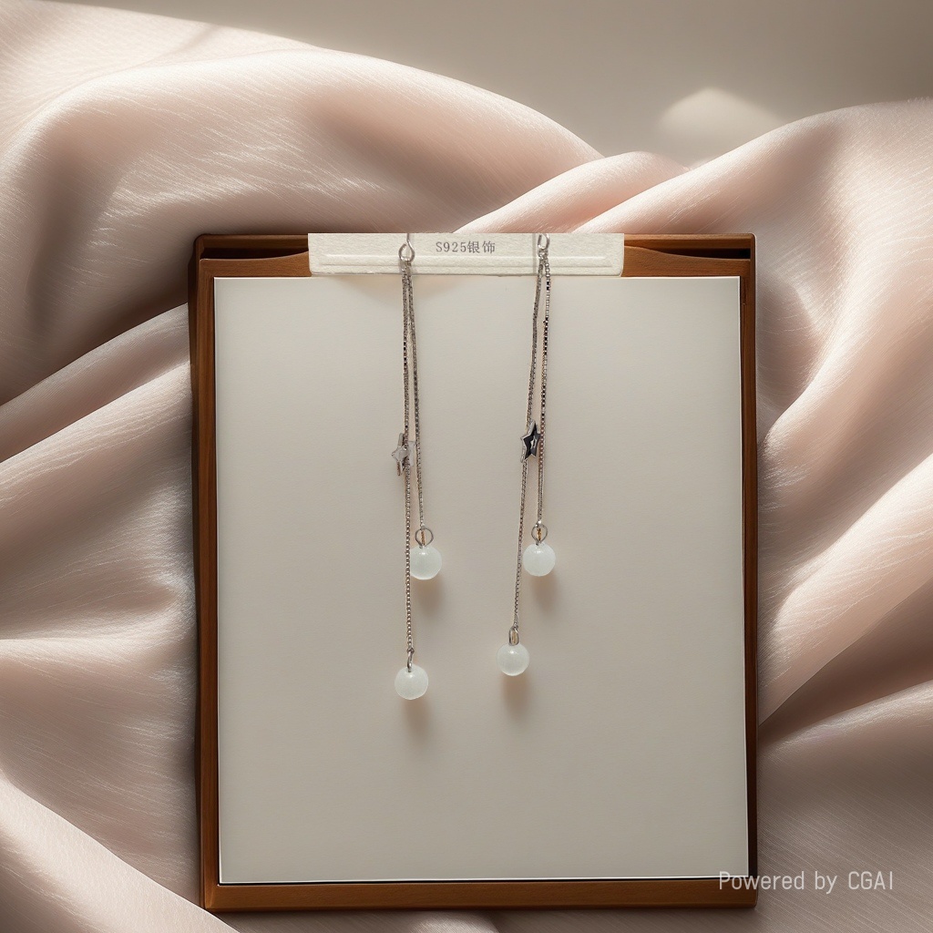 French S925 silver earrings, exquisite earrings for women, fashionable earrings 180g Specification image