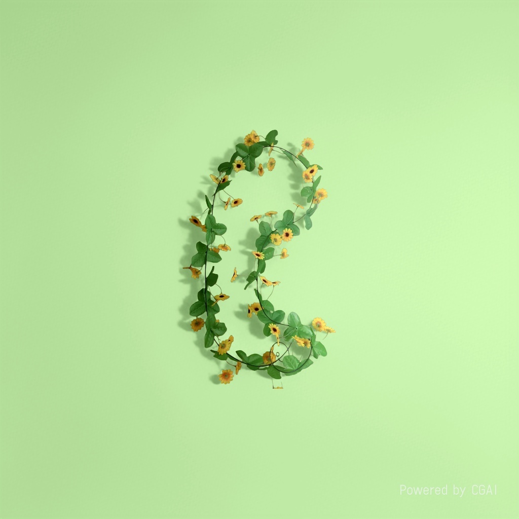 Artificial rattan flower garland with yellow flowers and green leaves, artificial flowers, plastic rattan strings, and white small moss and dead wood Specification image
