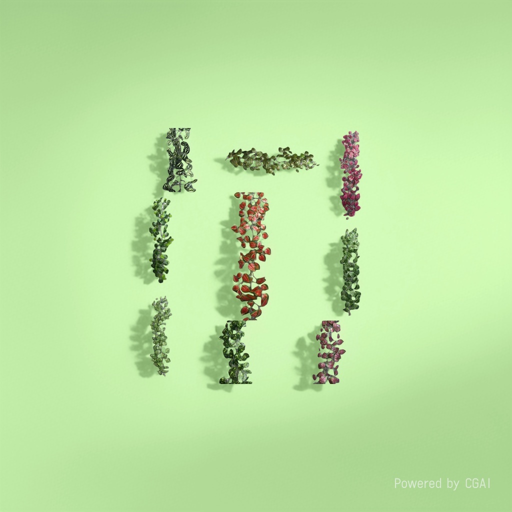 Artificial ferns, green plants, climbing plants, artificial flowers, plastic artificial stones, and Platycladus orientalis leaves for decoration Specification image