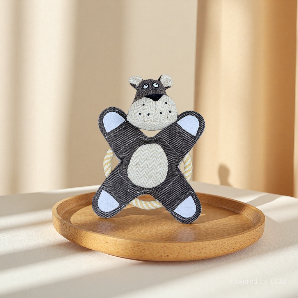 Cross-border cowboy frisbee, plush sound-emitting cotton rope knot, teeth grinding and cleaning, interactive throwing, tug-of-war, pet supplies factory now available Application Scenario