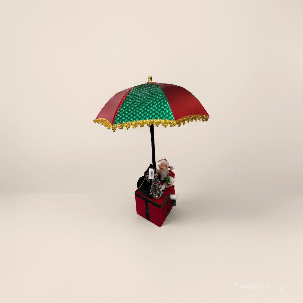 66CM telescopic umbrella, Santa Claus gift package, large decorative item, Christmas decoration, festive atmosphere Application Scenario