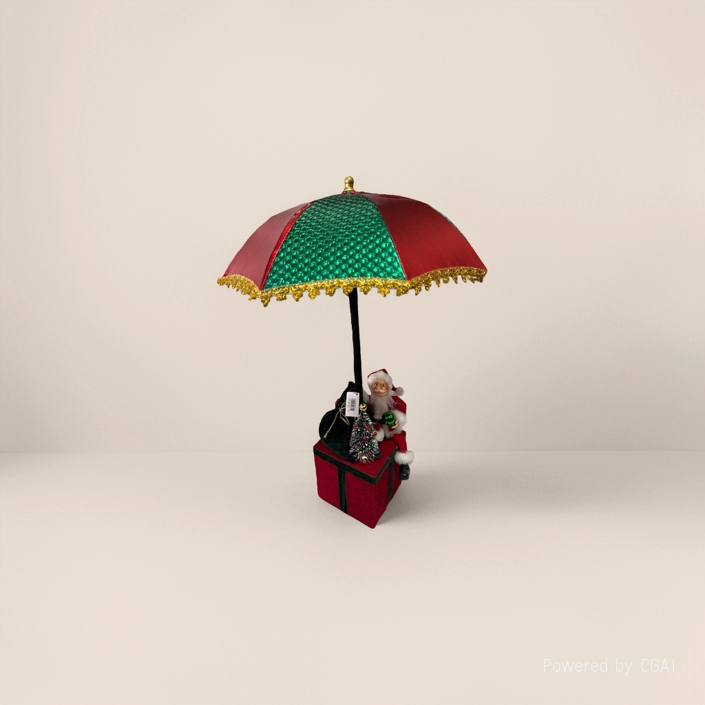 66CM telescopic umbrella, Santa Claus gift package, large decorative item, Christmas decoration, festive atmosphere details Picture