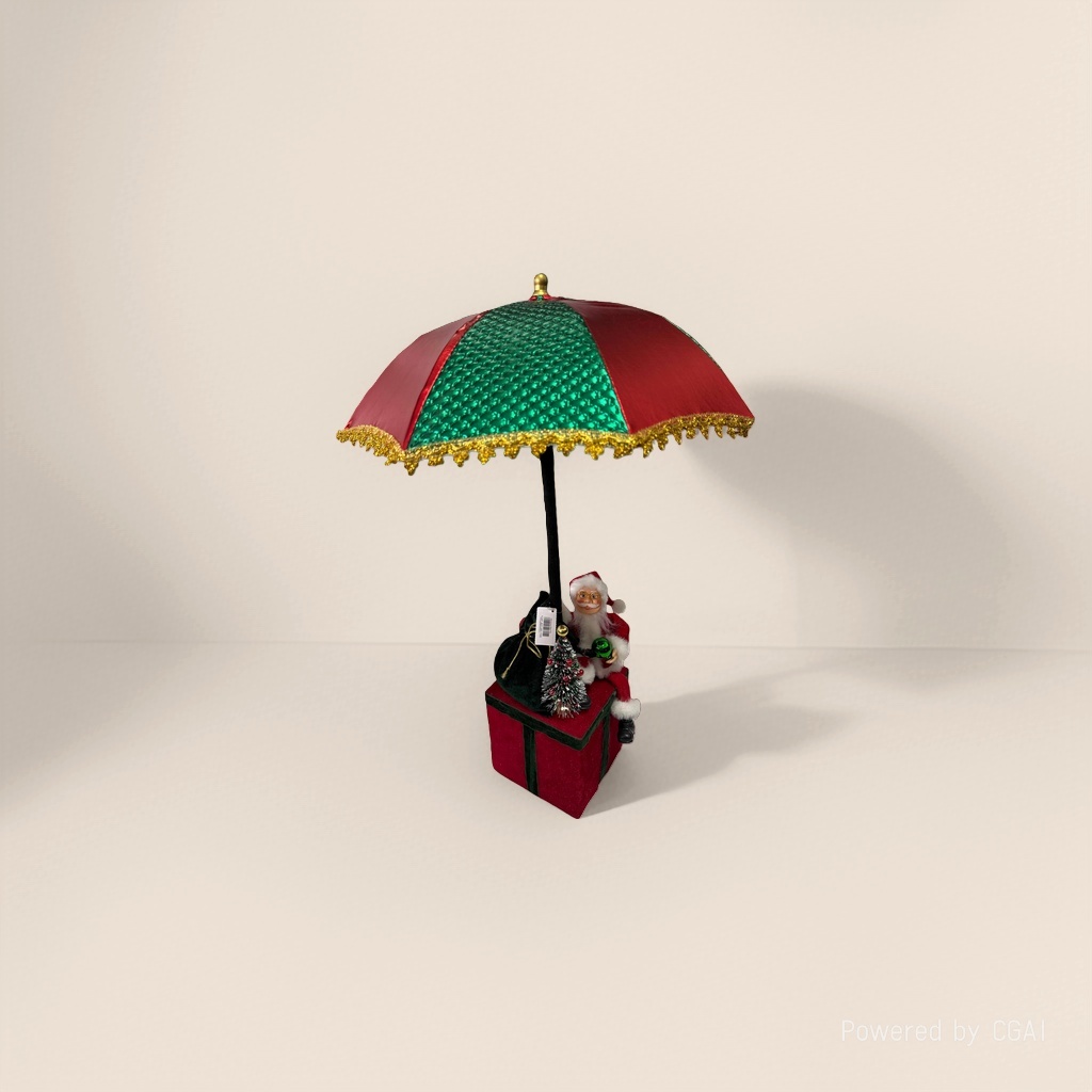 66CM telescopic umbrella, Santa Claus gift package, large decorative item, Christmas decoration, festive atmosphere Specification image