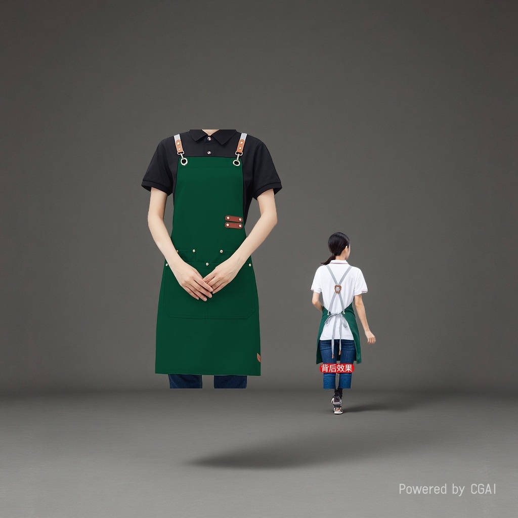 棕色咖啡纹身牛仔家务围裙配135526578
