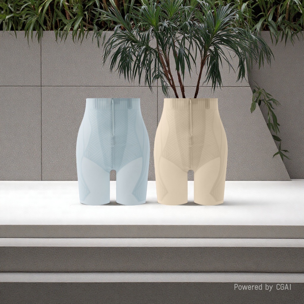 Blue-toned two-color shaping pants, high-waisted women's European and American buttocks pants, summer yoga wear, 5D peachy buttocks underwear details Picture