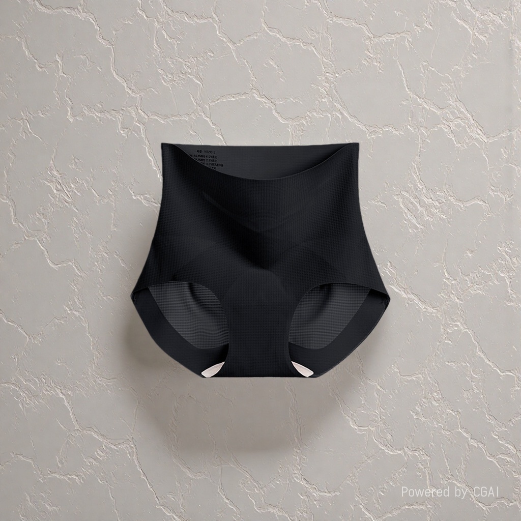 Black high-waisted X-shaped micro-pressure light plastic curved underwear for women 10A, antibacterial mulberry silk bottom, comfortable and breathable Specification image