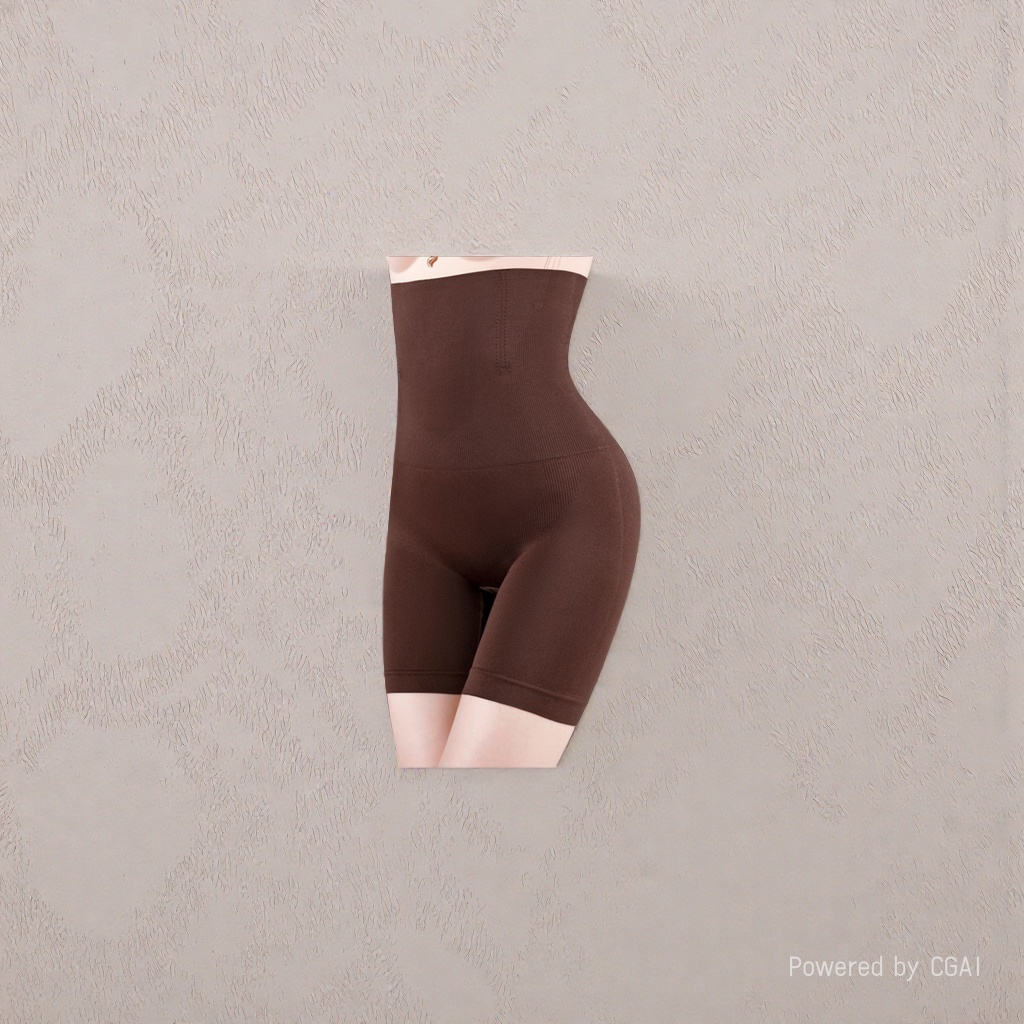 Brown high-waisted European and American style shaping pants, women's summer yoga wear, 5D peach-bottom underpants Application Scenario
