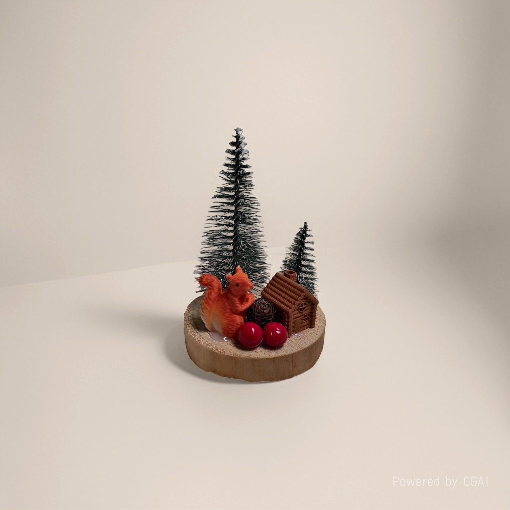 11x8CM Christmas Squirrel Little Tree Desktop Small Decorative item, solid wood series Application Scenario