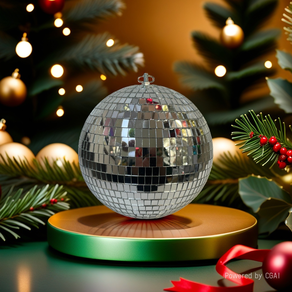 20CM Christmas glass patch mirror foam ball disco festival decoration ball Item Picture