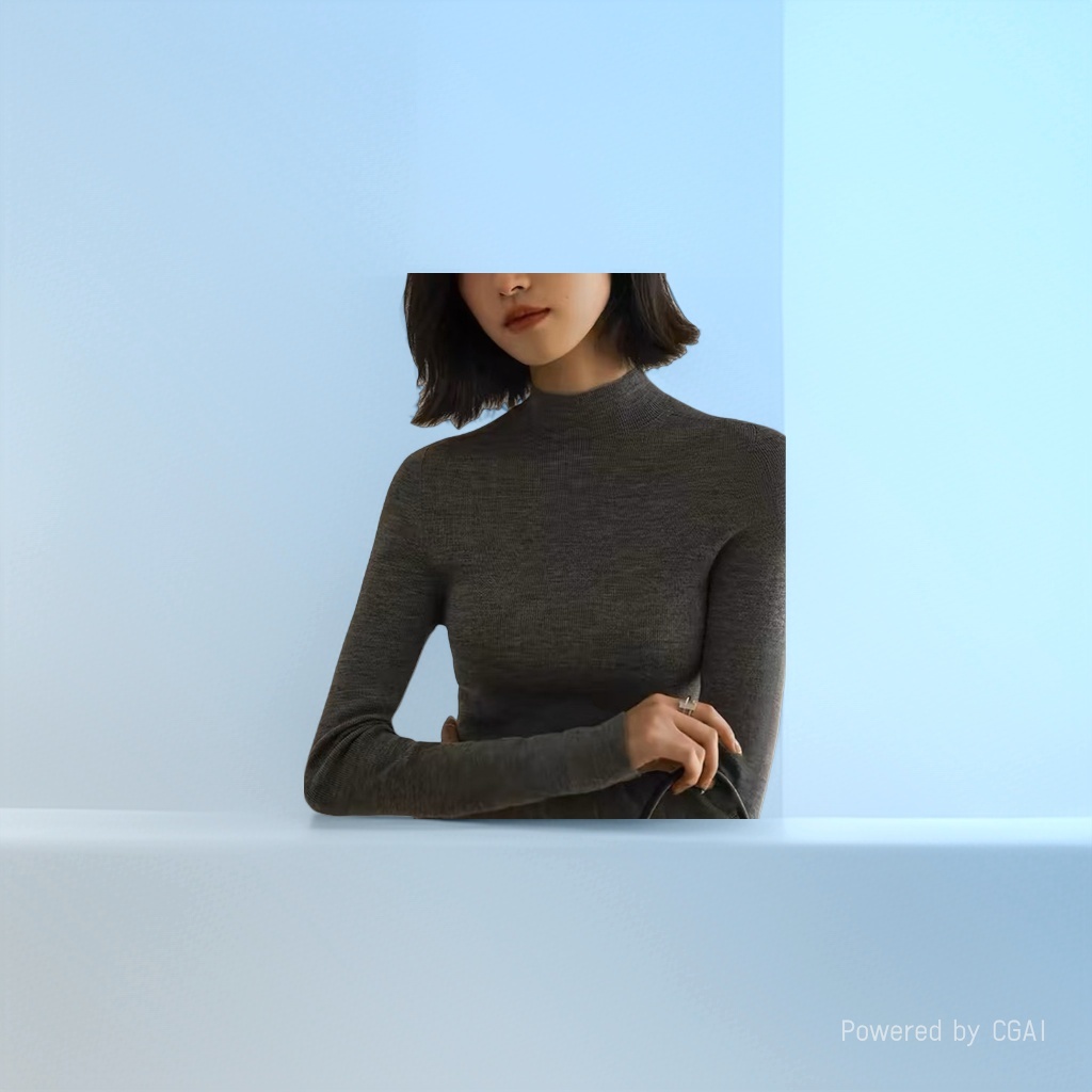 灰色高领针织衫女秋冬韩版长袖打底毛衣针织衫