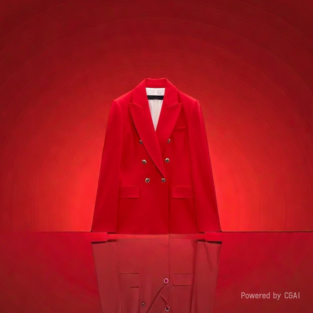 红色女西服小西装女西装上衣西服富有气场大气