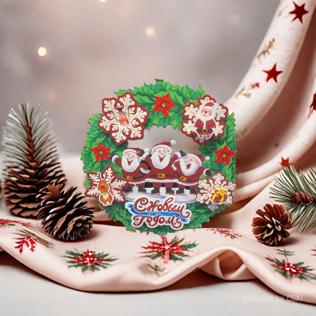 Christmas foam wreath pendants, party decorations, Christmas tree stickers, multi-language three-dimensional decorative items customization details Picture
