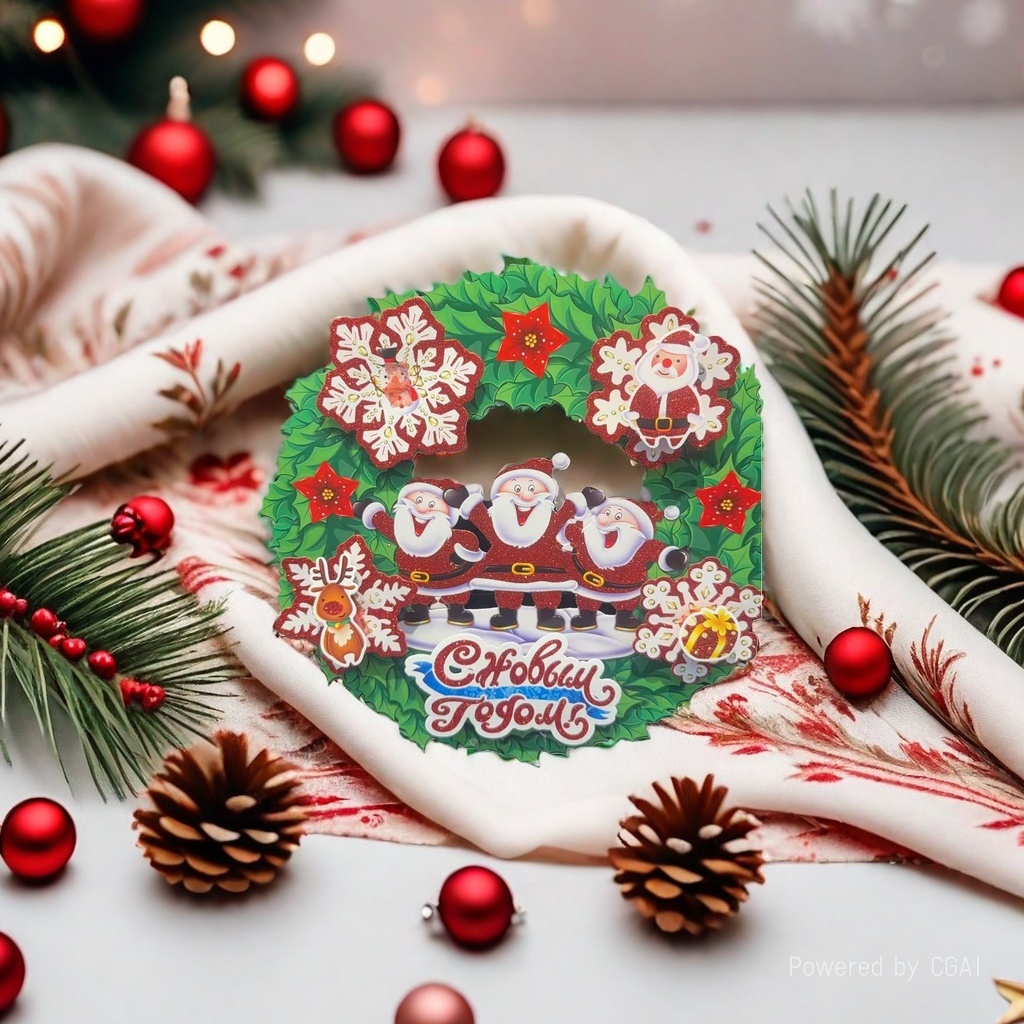 Christmas foam wreath pendants, party decorations, Christmas tree stickers, multi-language three-dimensional decorative items customization Application Scenario