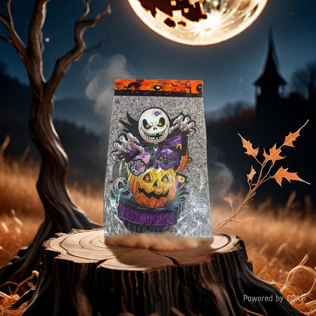 Halloween wooden skull ghost Pumpkin lantern Witch-themed decorative item props details Picture