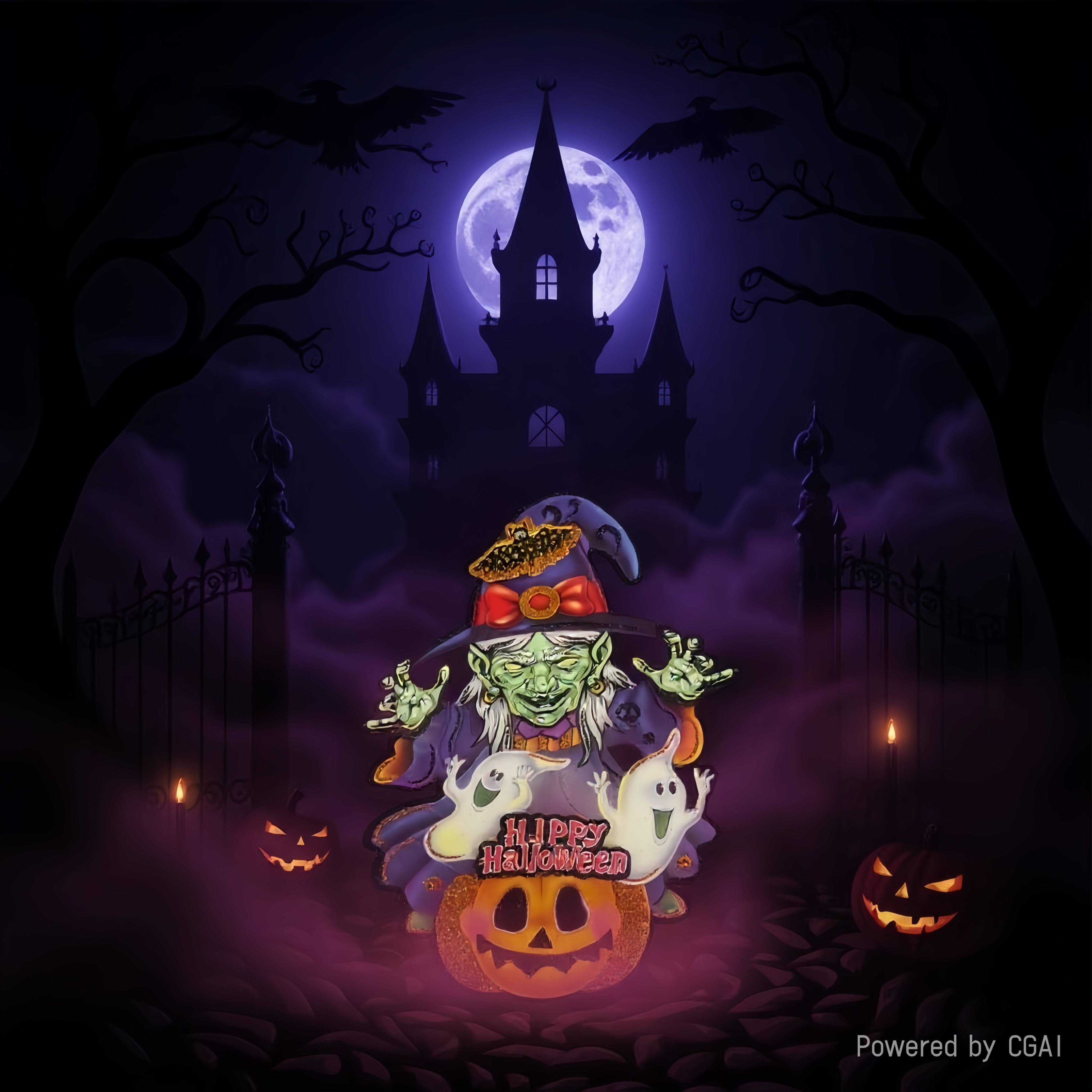 Halloween decoration: Cross-border Ghost Festival Skull Witch stickers for home living room festive atmosphere decoration Application Scenario