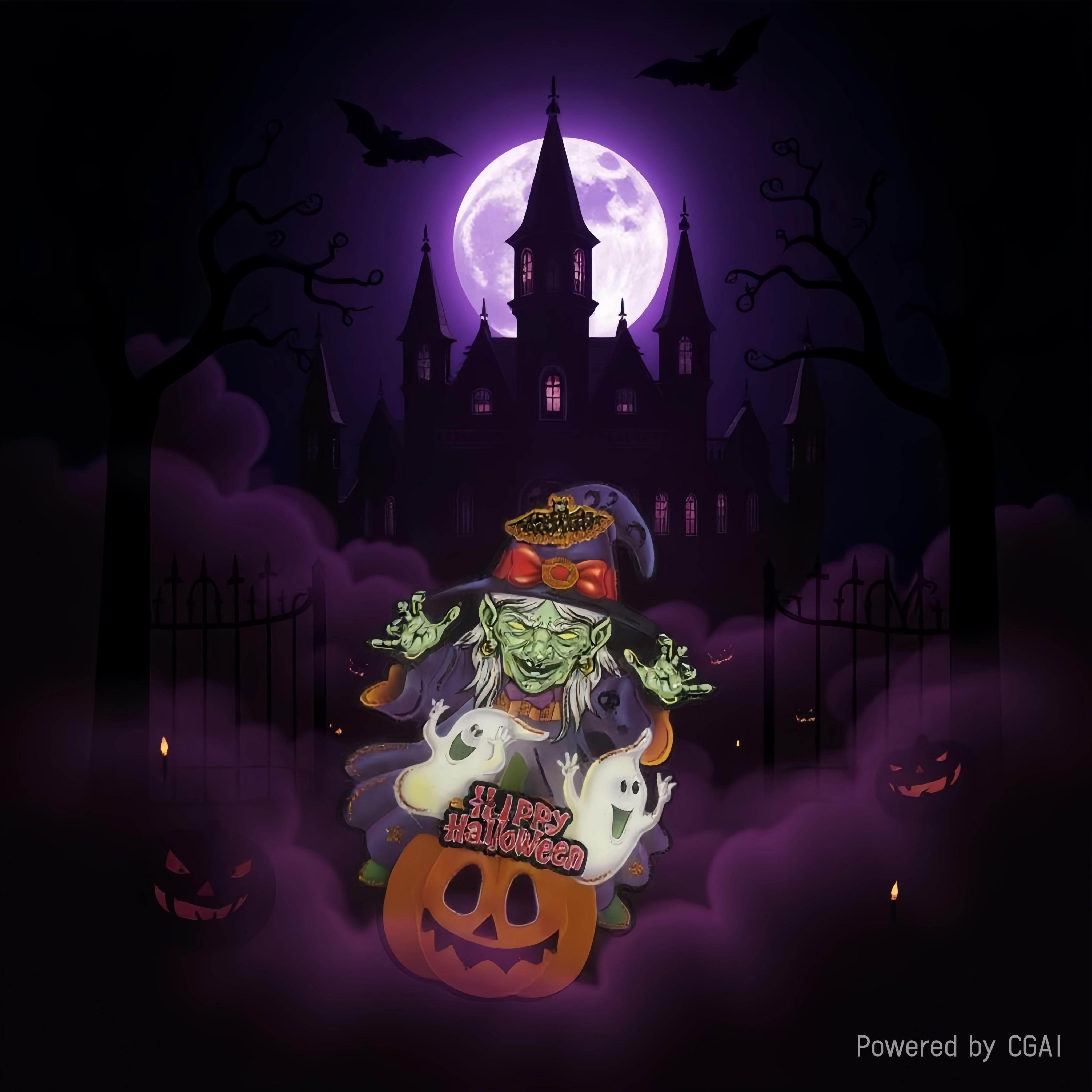 Halloween decoration: Cross-border Ghost Festival Skull Witch stickers for home living room festive atmosphere decoration Specification image