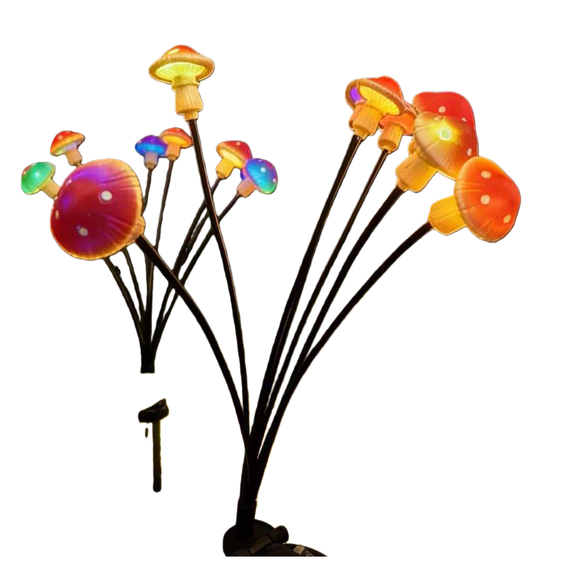 Solar-powered 6-head mushroom lamp Item Picture