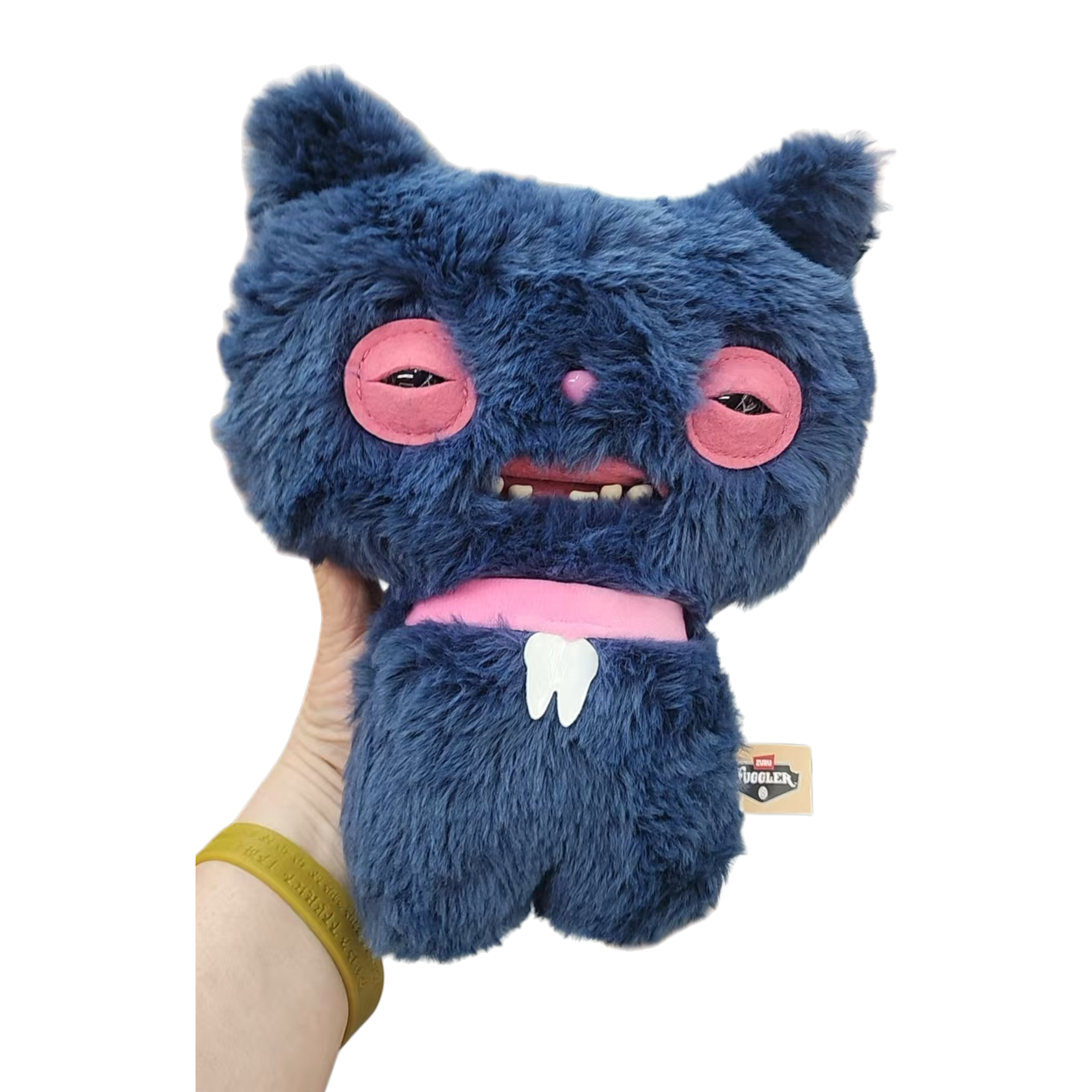Happy blue plush simulation figurines, three-flower cat backpack dolls, Marco rabbit animal plush Item Picture