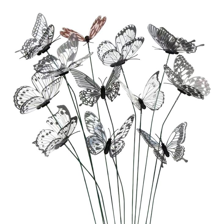 8 cm simulated plastic black and white butterfly Item Picture