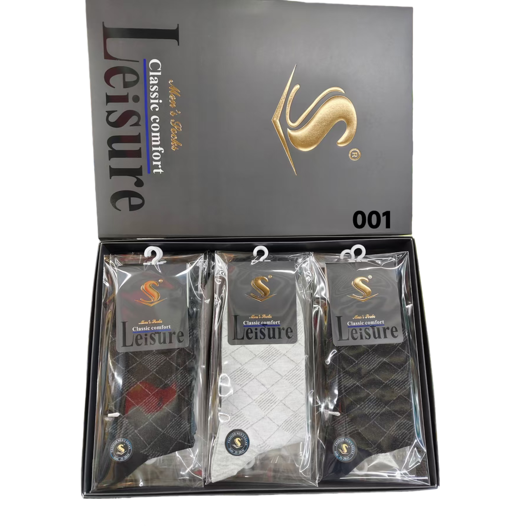 Men's sock packaging box, paper fan-shaped sock gift box set Item Picture