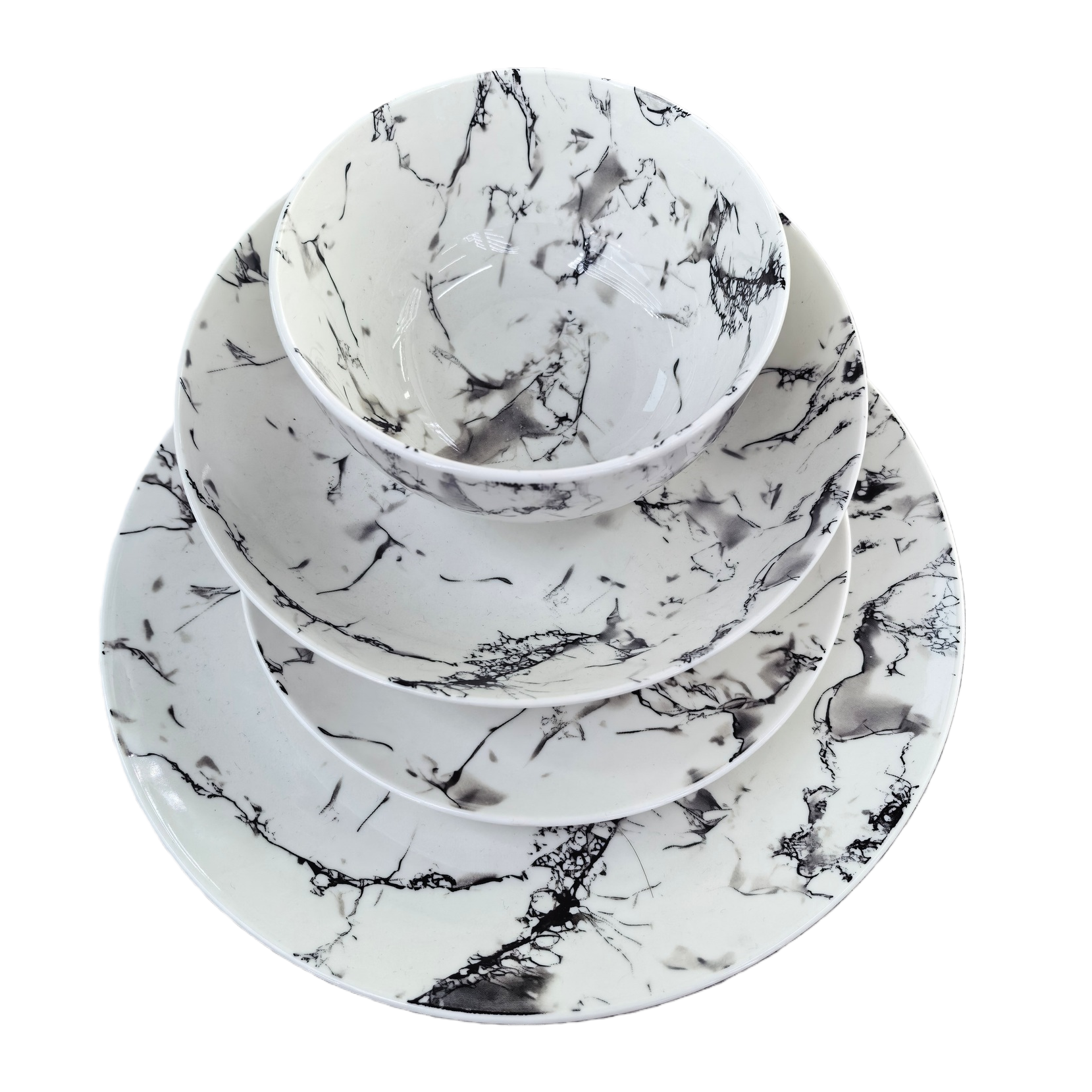 Marble-patterned square bowl and plate tableware set, melamine dumpling plate bowl and plate set can be purchased separately. For inquiries by phone Item Picture