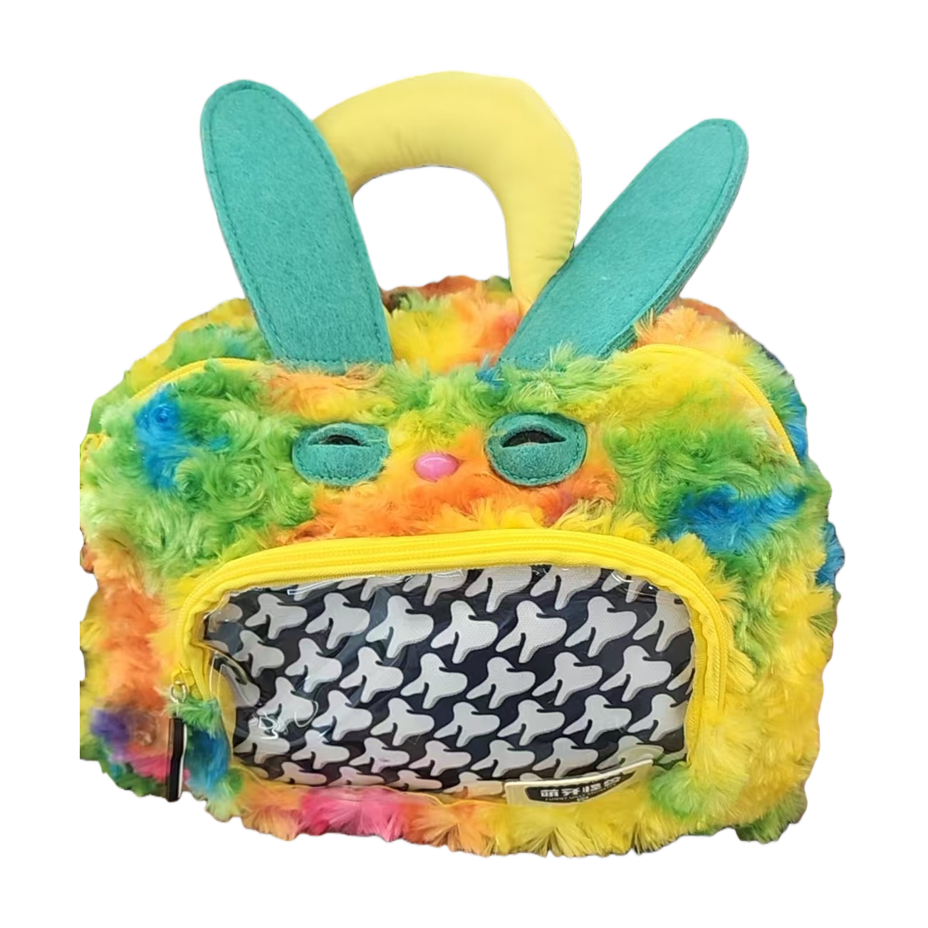Handmade colorful plush rabbit velvet bags, round bagua lucky bags, drawstring bags, shopping accessories Item Picture