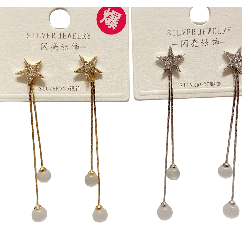 French shining S925 silver earrings with a hollowed-out design are lightweight earrings Item Picture