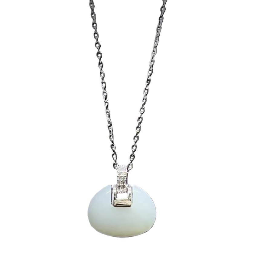 Hetian jade pendant pearl necklace silver jewelry new style pearl necklace 180g Item Picture