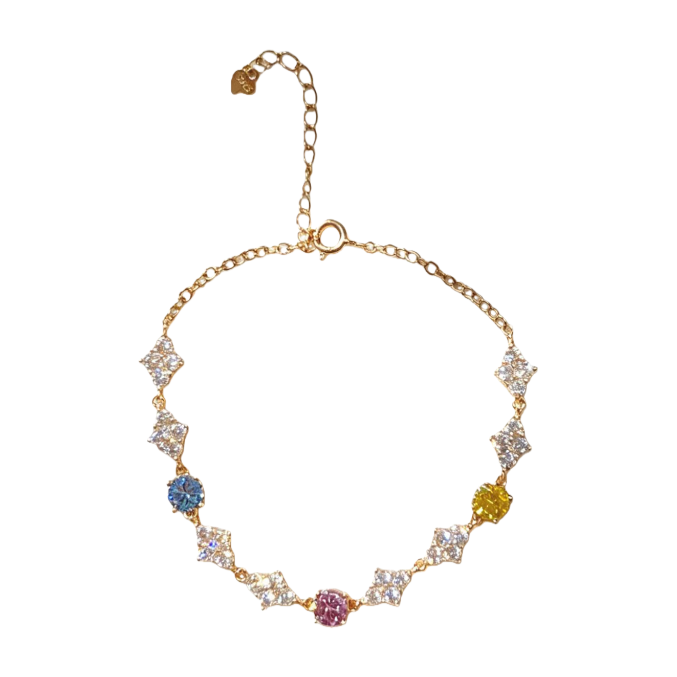 New sand gold colored gemstone crystal bracelet, 18cm Item Picture