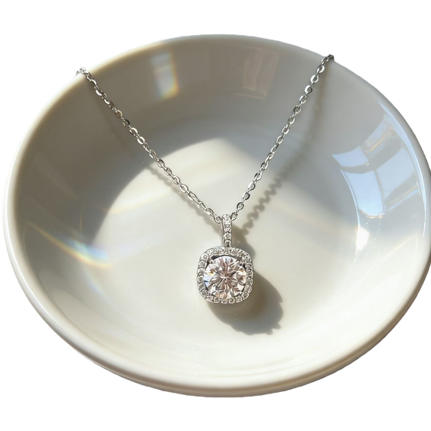 New pearl necklace, silver pendant, exquisite 18K silver-plated pearl gift box Item Picture