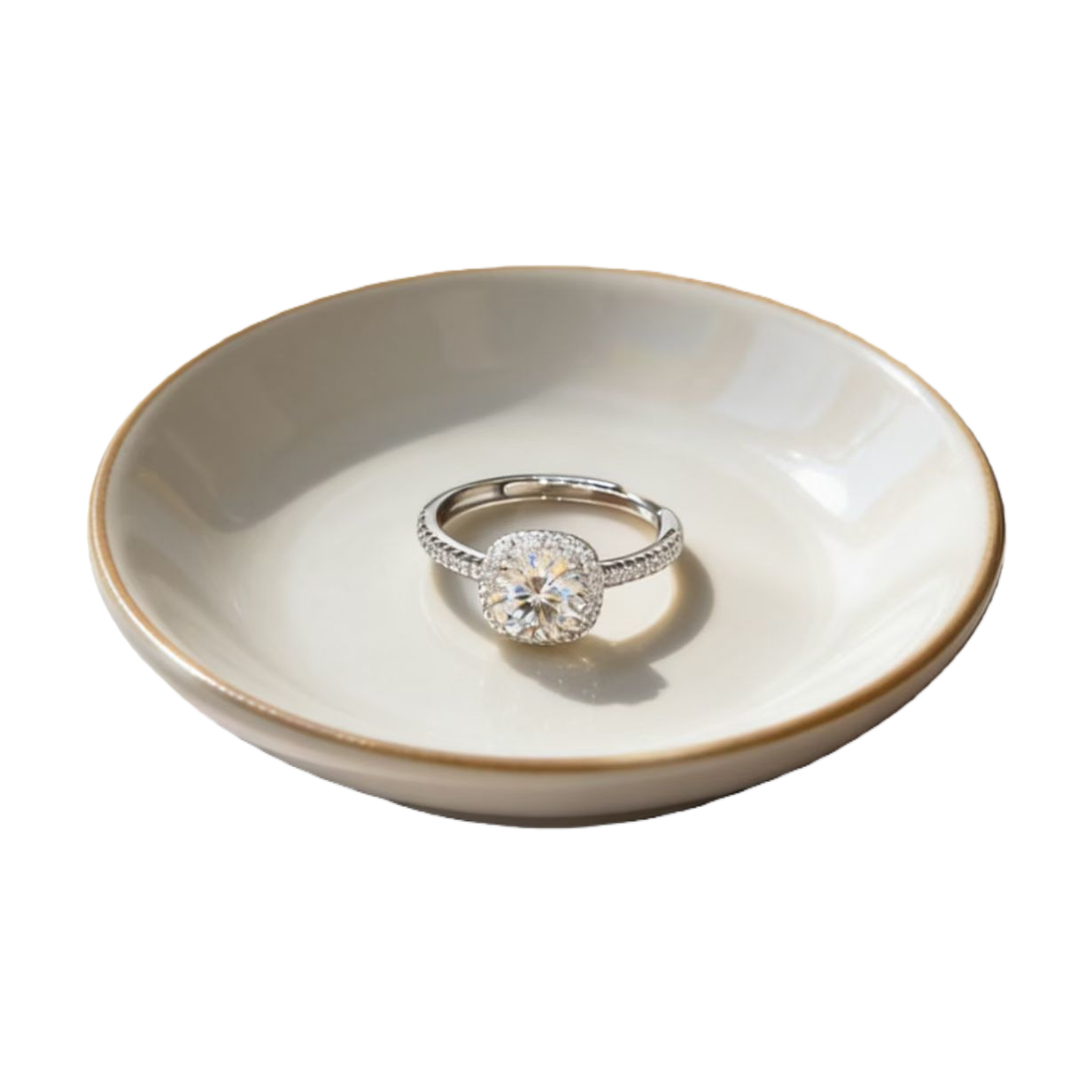 S925 Silver Catholic Saint Diamond Ring Item Picture