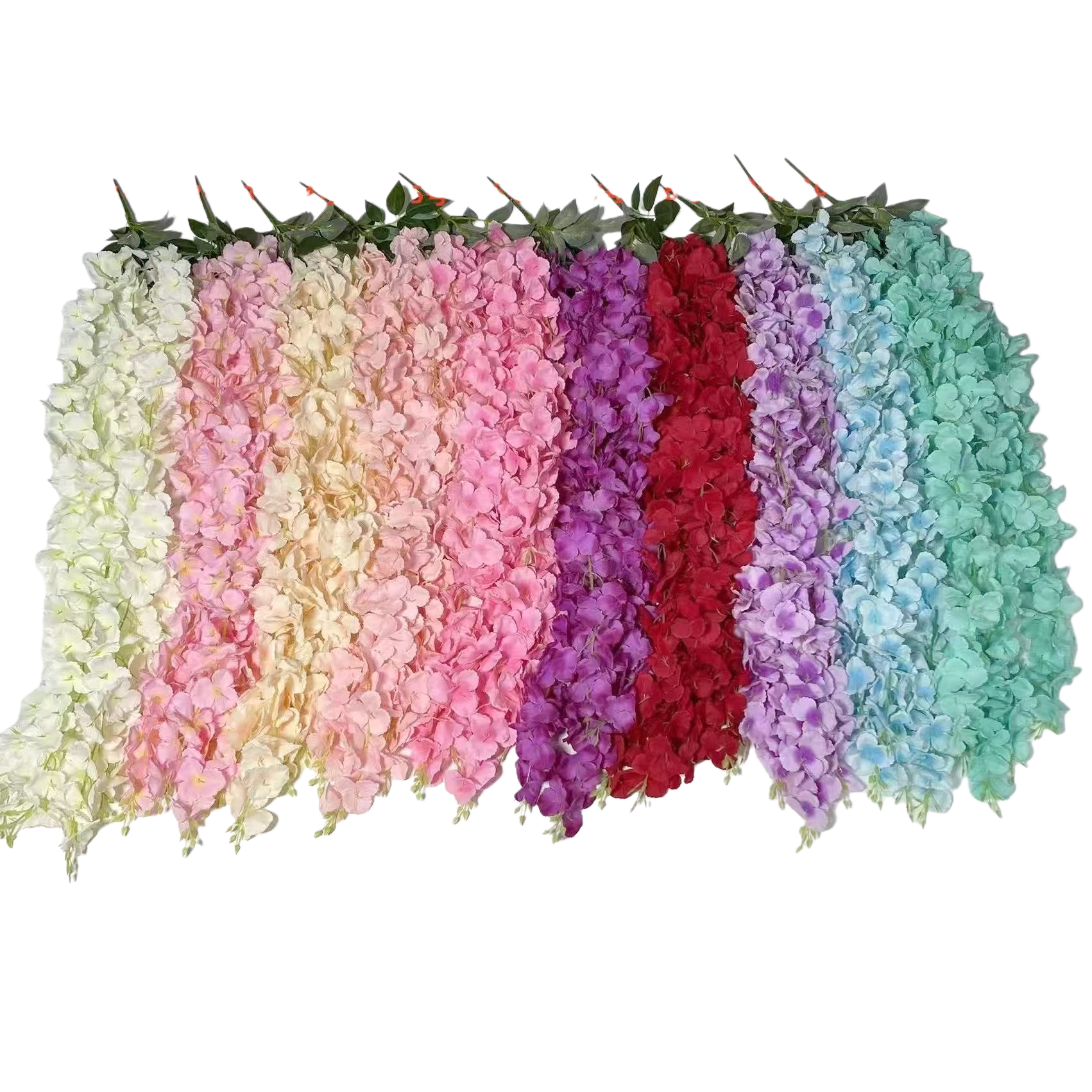 人造花塑料/仿真花/塑料花/莫奈花园仿真花/手工花材料白底实物图