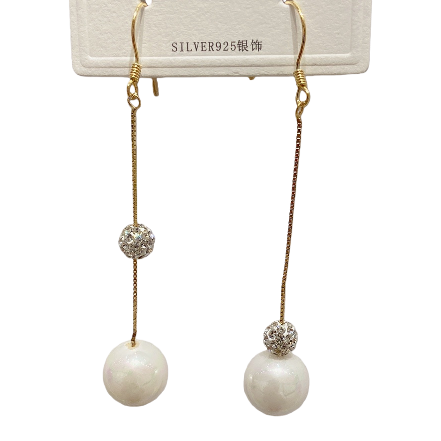 S925 French Pearl Earrings - Exquisite earrings for women, fashionable earrings Item Picture