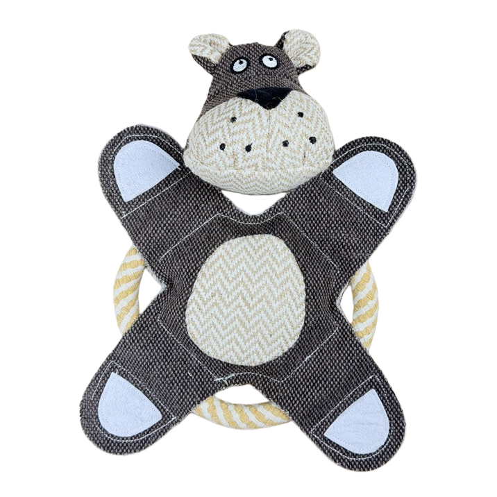 Cross-border cowboy frisbee, plush sound-emitting cotton rope knot, teeth grinding and cleaning, interactive throwing, tug-of-war, pet supplies factory now available Item Picture