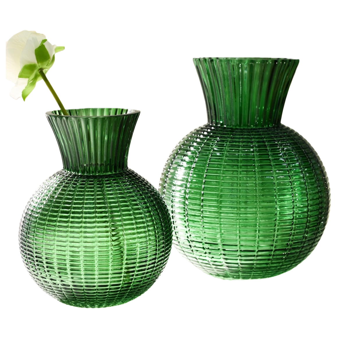 Green glass decorative vase, home decoration piece, bamboo cypress potted vase transformed into lucky bamboo three-dimensional greeting card Item Picture