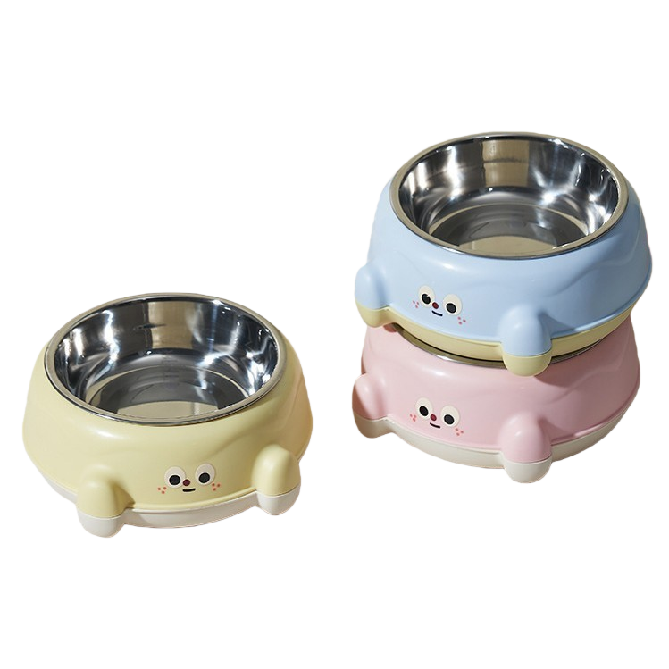 Factory pet bowl, stainless steel cat slanted neck guard drinking bowl, high-legged single bowl cat bowl, anti-slip and anti-tipping tableware Item Picture