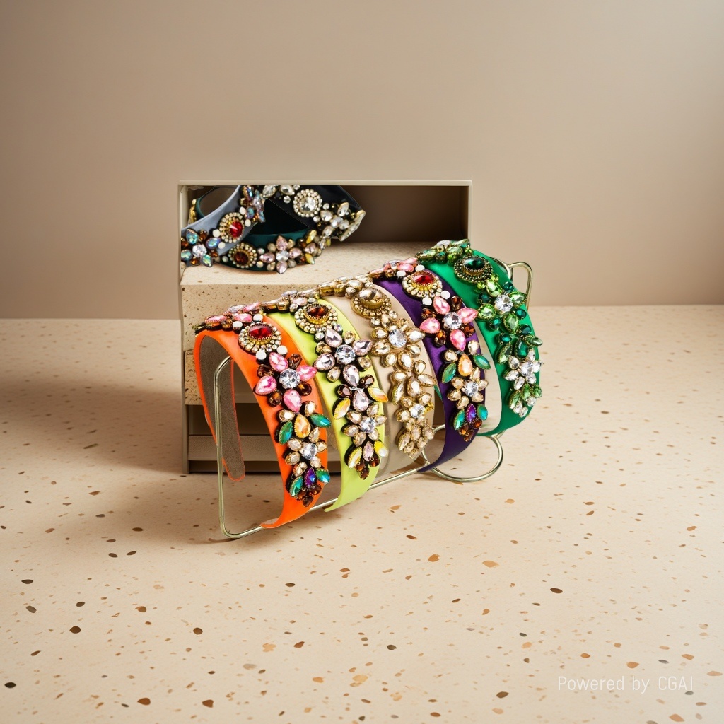 Colorful diamond-encrusted pearl headband base, sweet and cute headband Application Scenario