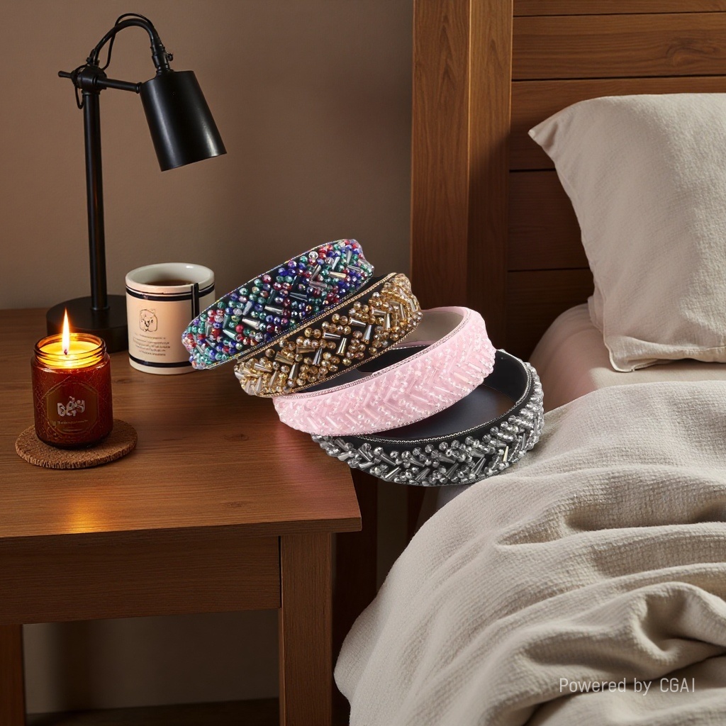 New European and American fashion thick sponge headband, the same style as the Baroque show headband, cross-border heavy industry hair accessory for women wholesale details Picture