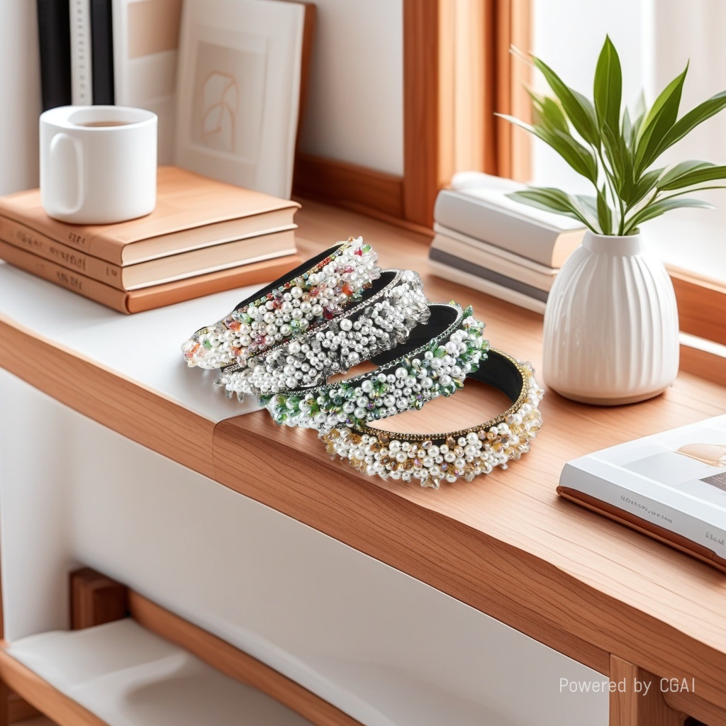 European and American heavy industry hand-sewn pearl headbands, Baroque beaded crystal hair bands, fashionable, versatile and high-end hair accessories and hairpins