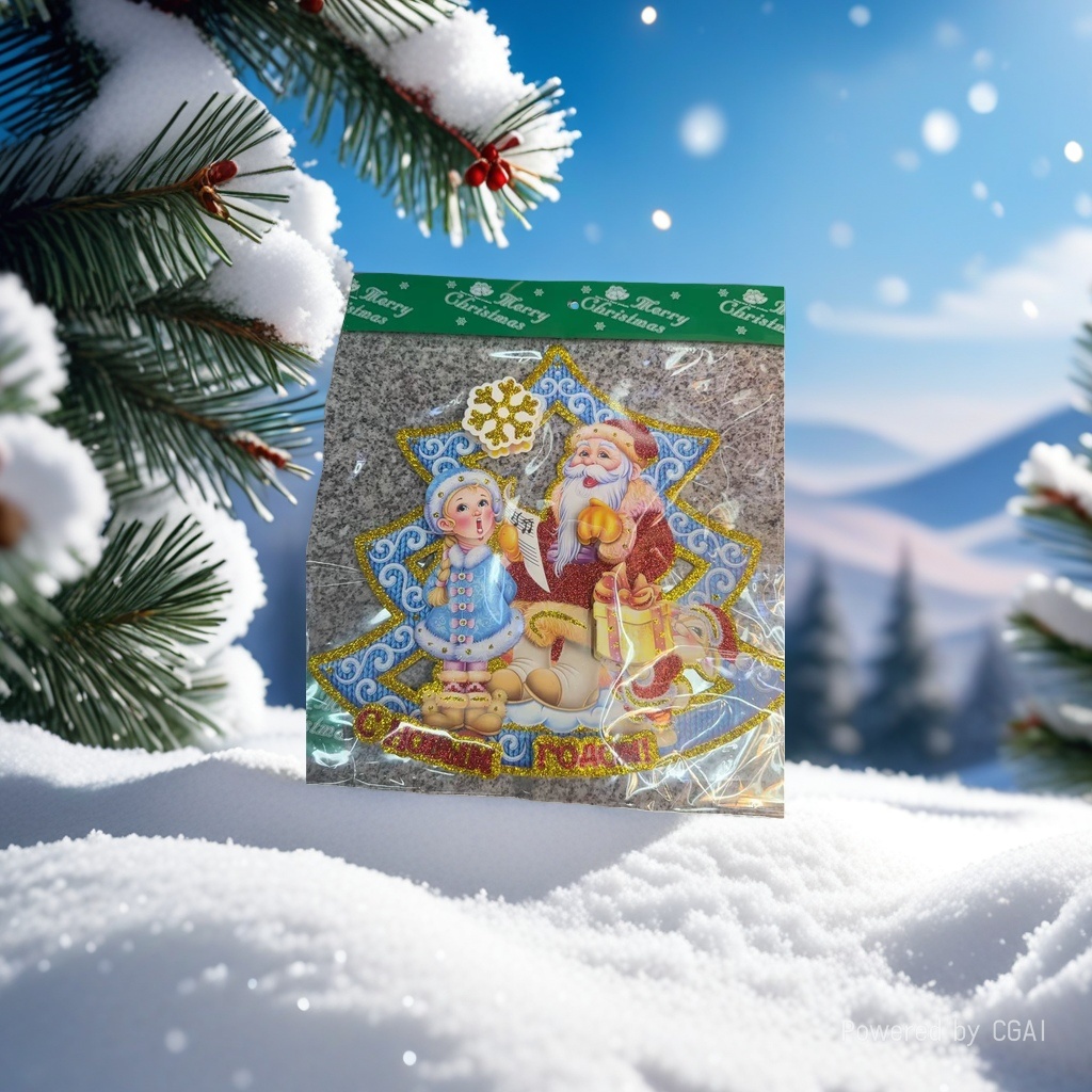 Christmas-themed decorative paintings of Santa Claus and Little girls Application Scenario