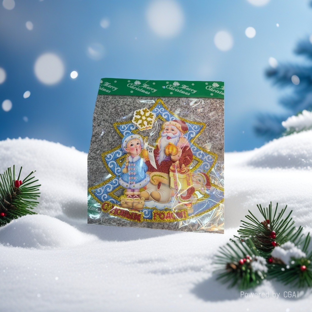 Christmas-themed decorative paintings of Santa Claus and Little girls Specification image