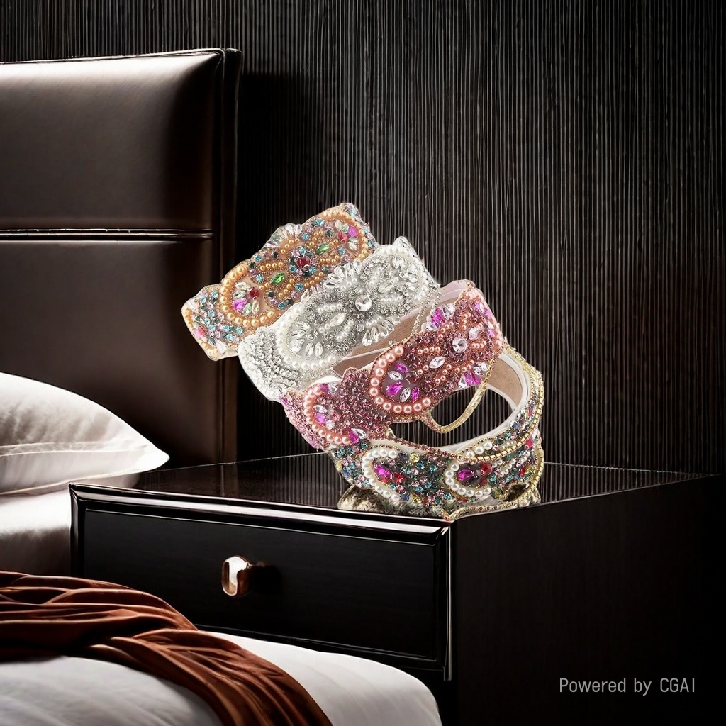 The new and elegant hairband from Heming features a European and American style, Baroque fashion, exaggerated and heavily crafted bangs and tassels details Picture