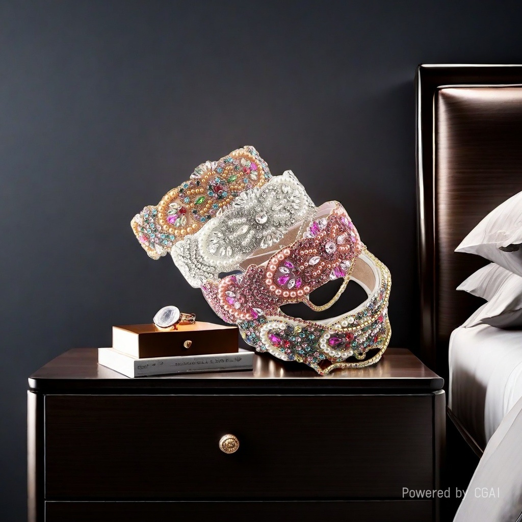 The new and elegant hairband from Heming features a European and American style, Baroque fashion, exaggerated and heavily crafted bangs and tassels