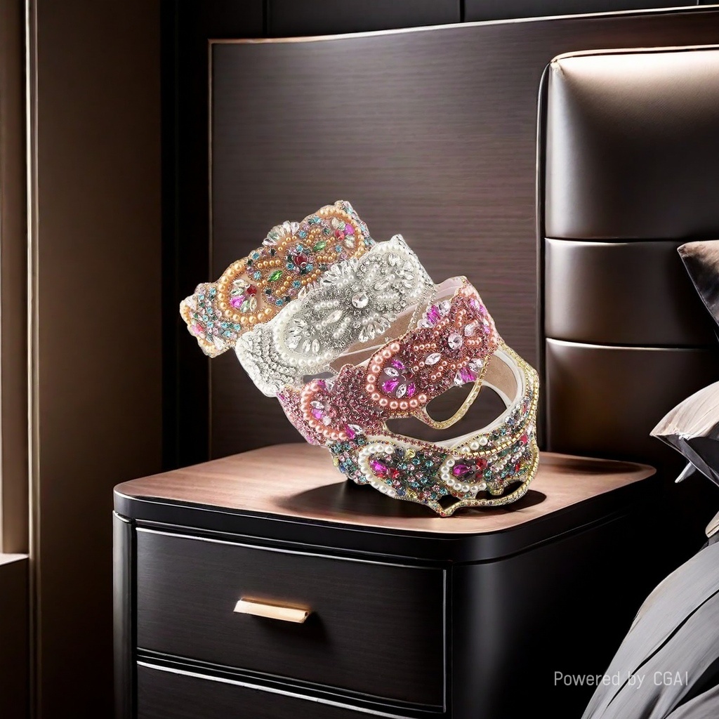 The new and elegant hairband from Heming features a European and American style, Baroque fashion, exaggerated and heavily crafted bangs and tassels Application Scenario