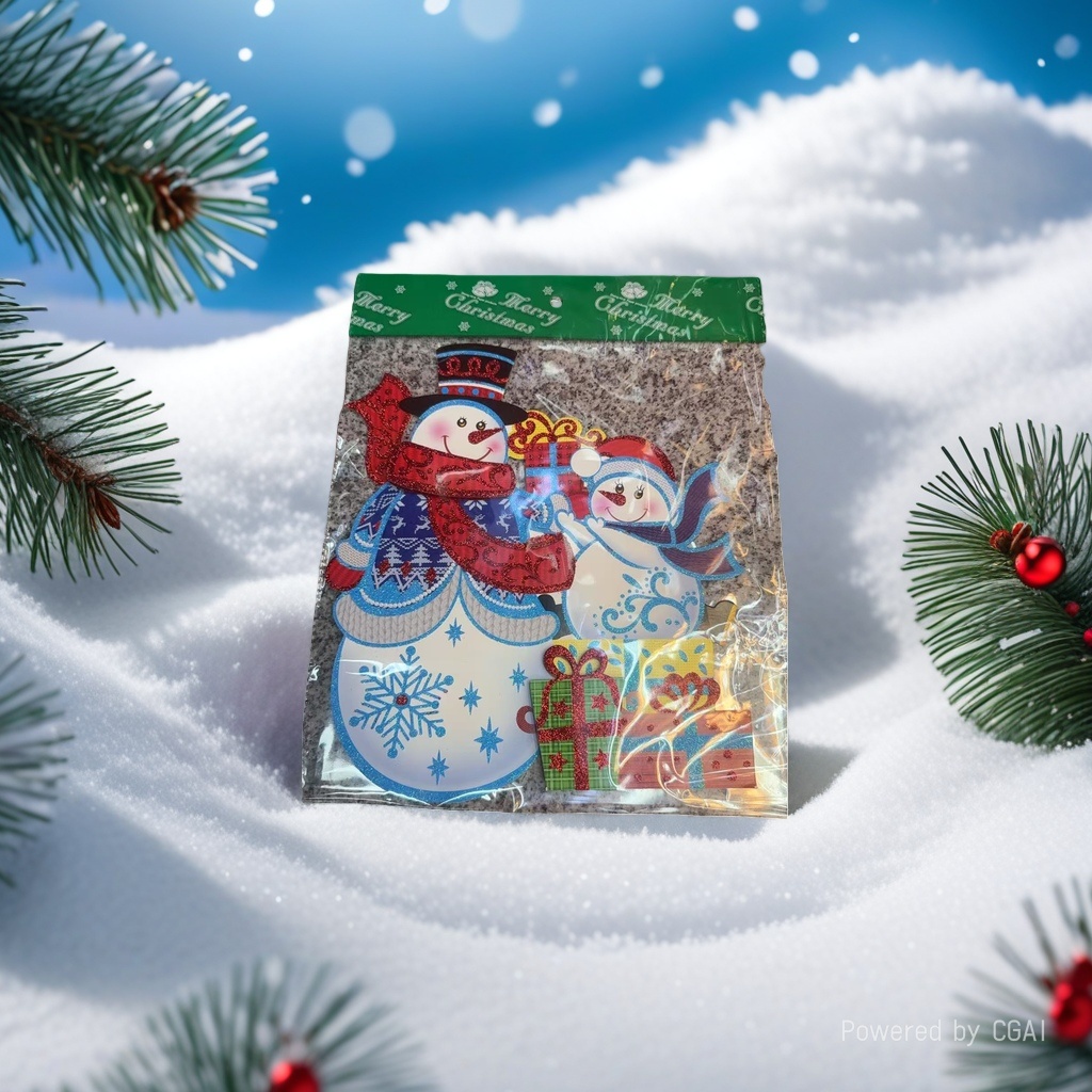 Christmas tree cartoon, multi-sized Santa Claus, Christmas gifts, decorative items, stickers wholesale, indoor Christmas season Application Scenario