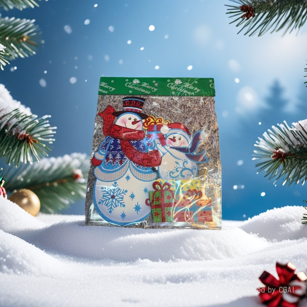 Christmas tree cartoon, multi-sized Santa Claus, Christmas gifts, decorative items, stickers wholesale, indoor Christmas season Specification image