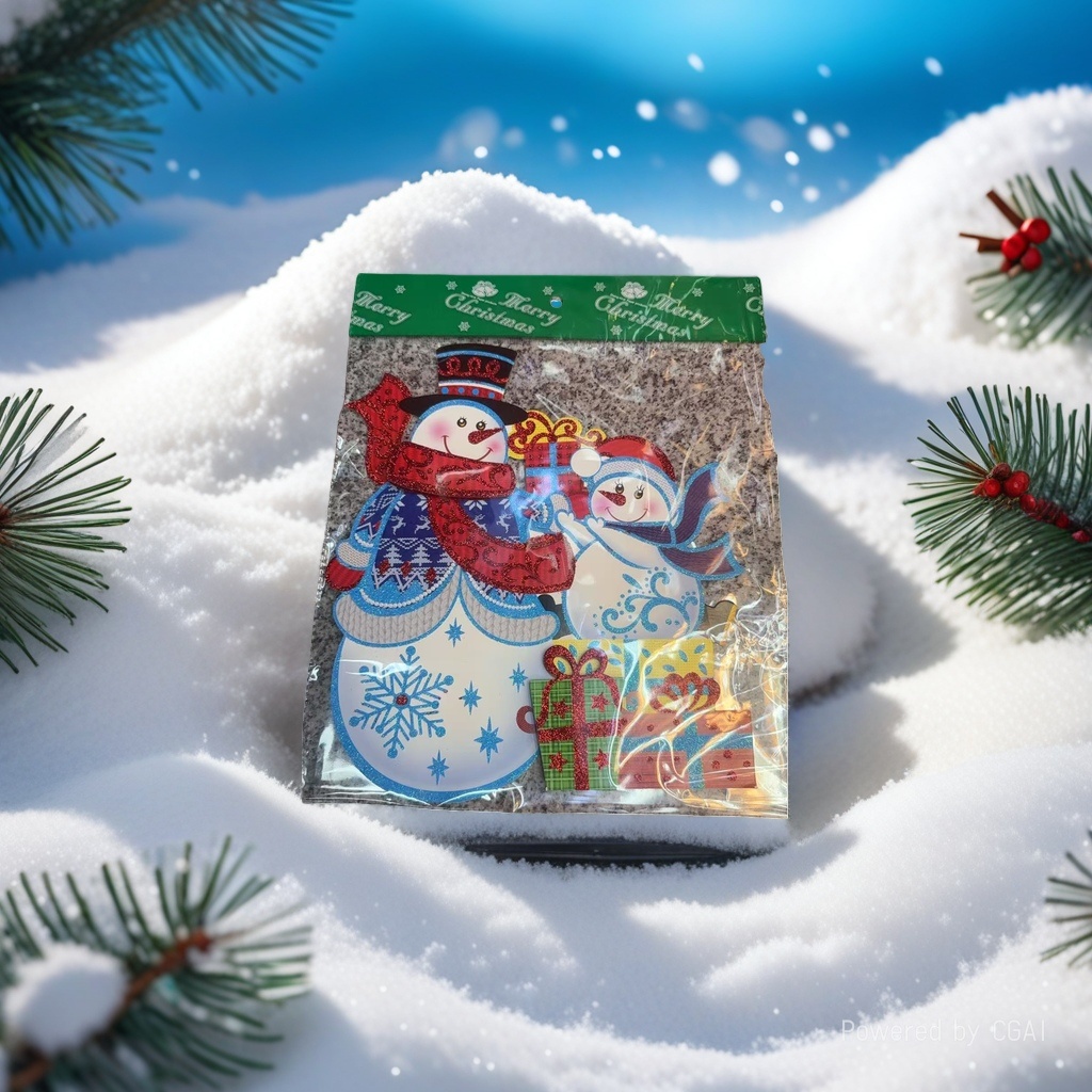Christmas tree cartoon, multi-sized Santa Claus, Christmas gifts, decorative items, stickers wholesale, indoor Christmas season details Picture