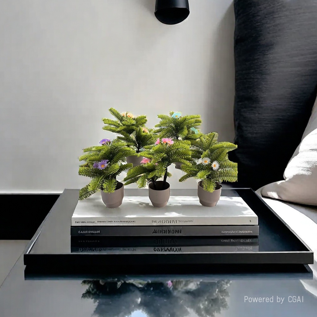 Miniature miniature potted plant scene model for bedroom flowers and green plants, simulated potted plant ornaments Specification image