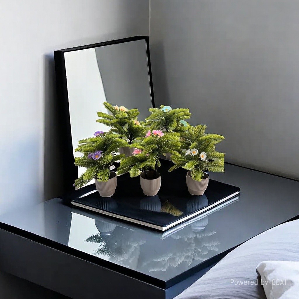 Miniature miniature potted plant scene model for bedroom flowers and green plants, simulated potted plant ornaments Application Scenario