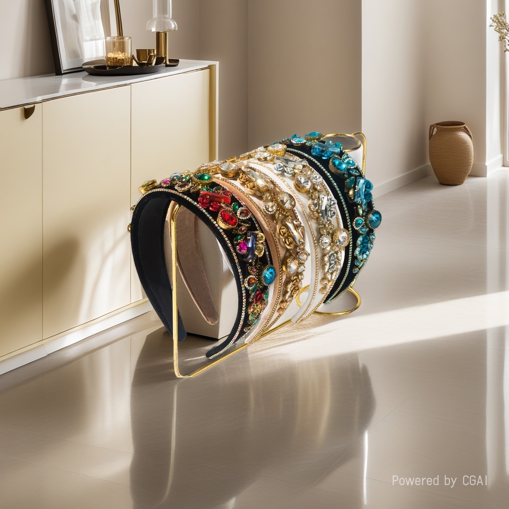 European and American retro court-style Baroque full-diamond hair band, heavy-duty diamond-encrusted wide-edge shiny headband, haute couture fashion show hair band